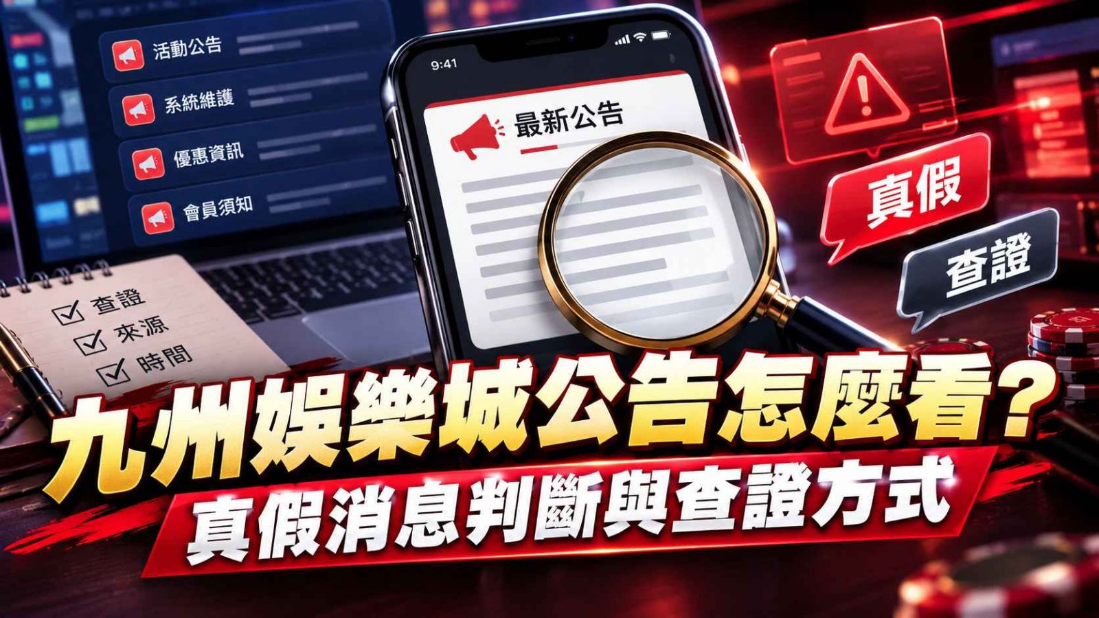 九州娛樂城公告怎麼看？真假消息判斷與查證方式