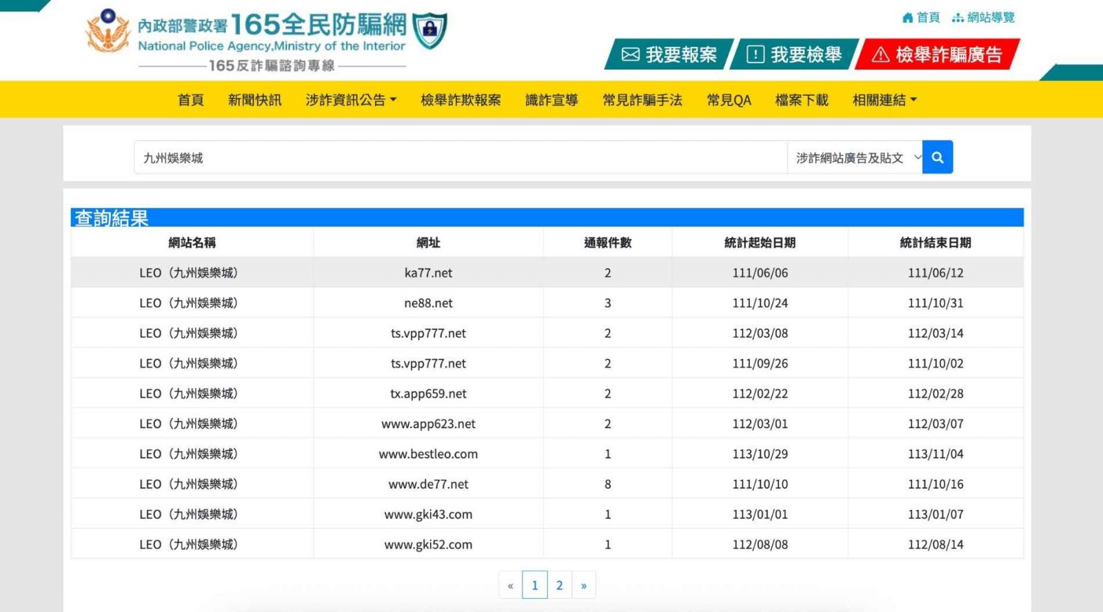 165全民防騙網查詢相關資訊